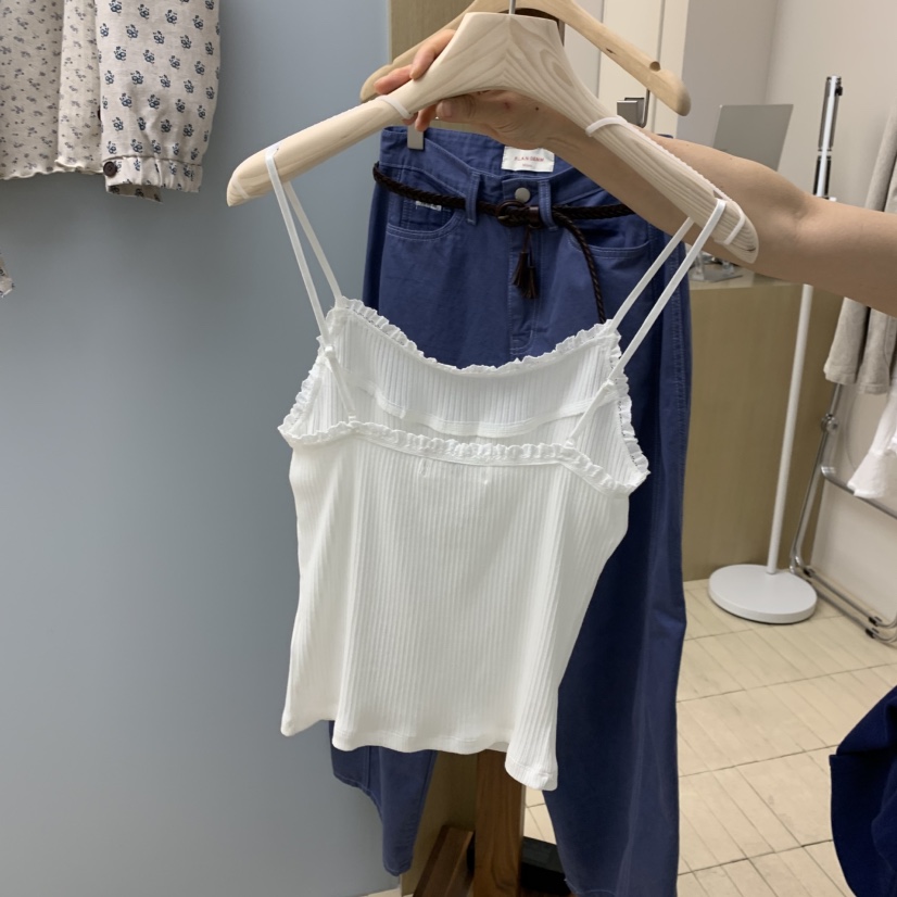 THEPLAN韓國直郵實拍女裝新款推薦職業休閑吊帶背心柔軟羅紋THE PLAN吊帶/背心