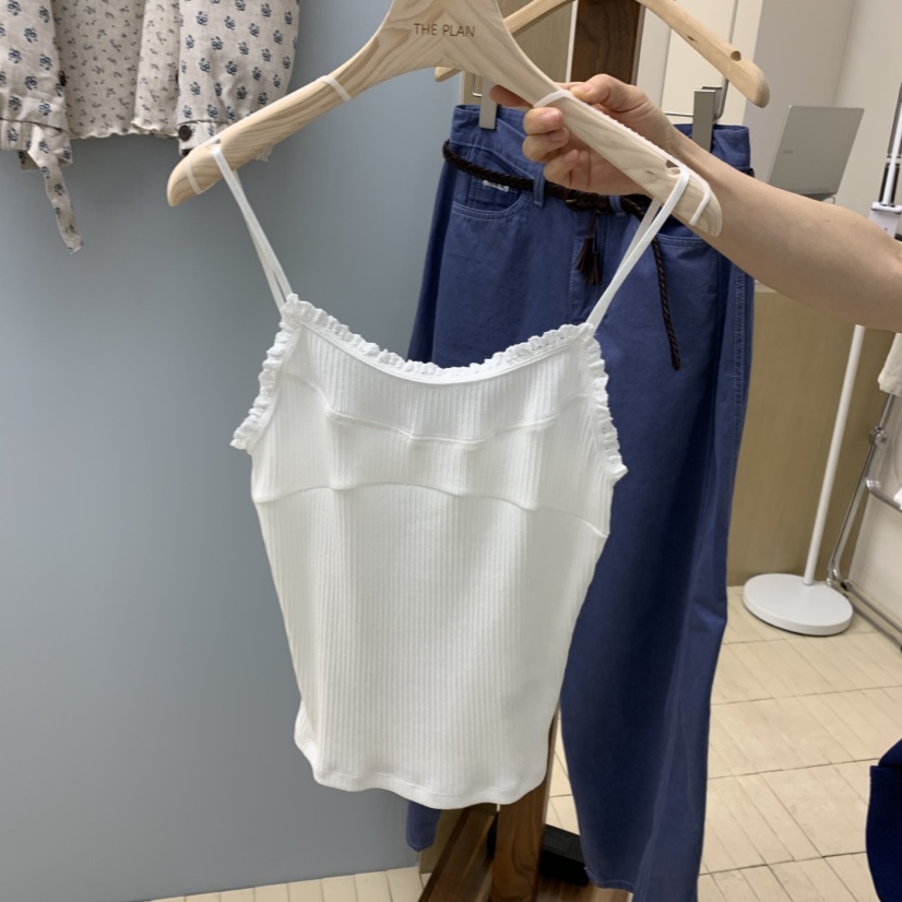 THEPLAN韓國直郵實拍女裝新款推薦職業休閑吊帶背心柔軟羅紋THE PLAN吊帶/背心圖色1