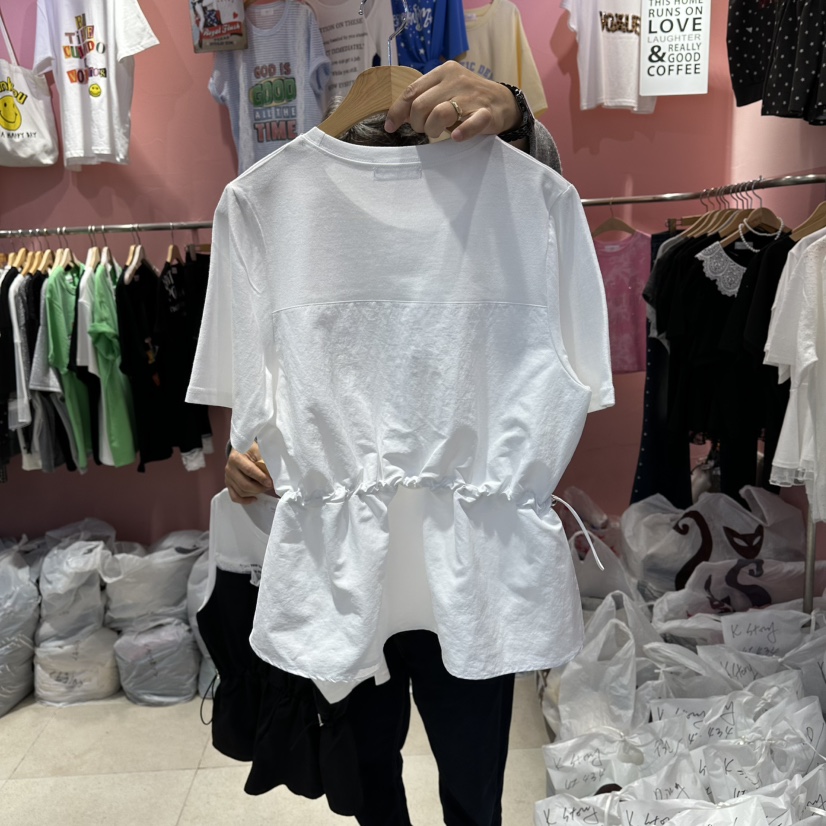 K STORY韓國直郵女裝新款人氣熱賣休閑時尚推薦T恤假兩件K STORYT恤