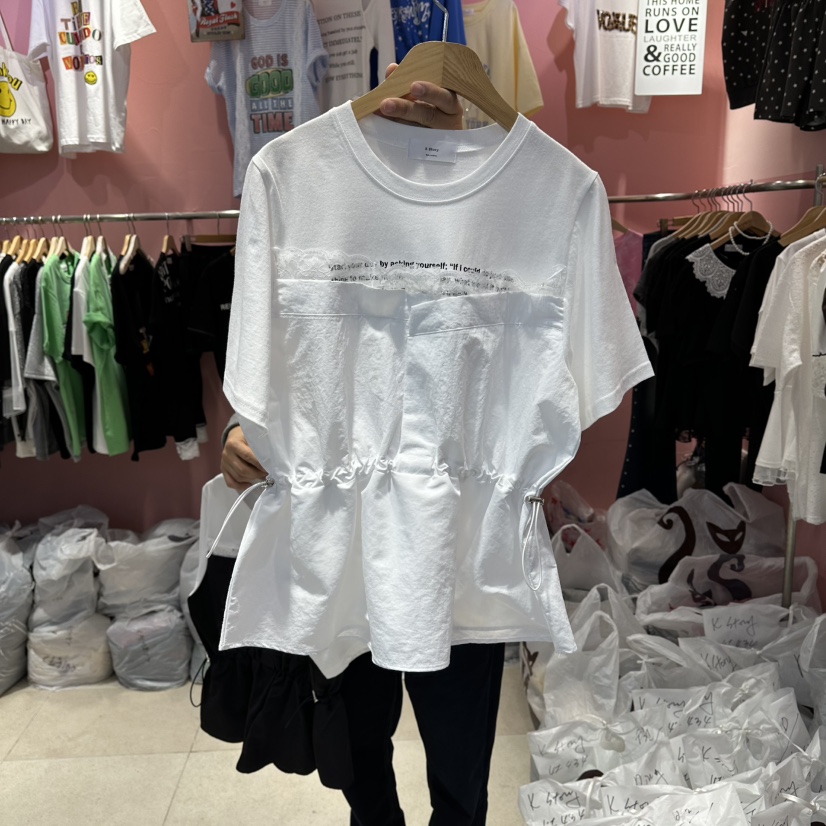 K STORY韓國直郵女裝新款人氣熱賣休閑時尚推薦T恤假兩件K STORYT恤圖色1