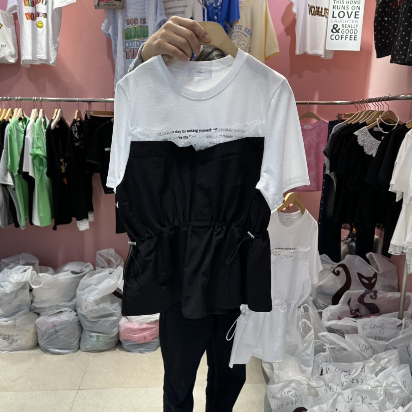 K STORY韓國直郵女裝新款人氣熱賣休閑時尚推薦T恤假兩件K STORYT恤圖色2