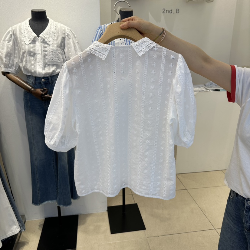2nd B-S韓國東大門直郵女裝新品休閑熱賣襯衫蕾絲衫口袋2nd B-S襯衫/蕾絲衫
