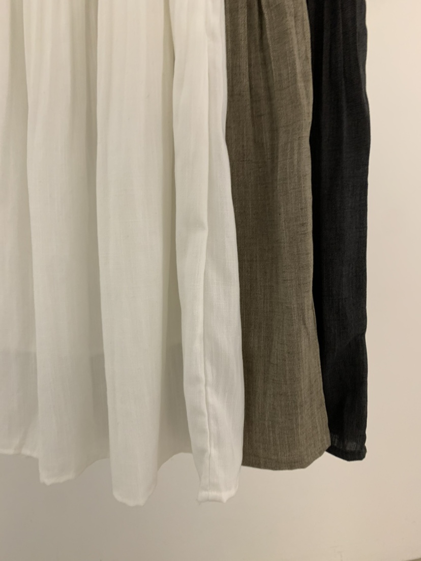 UNDER KEY韓國代購女士新款推薦半身裙中短裙亞麻布褶裥UNDER KEY半身裙/中短裙