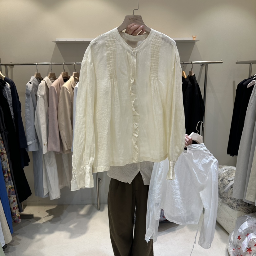 HER/PLAYLIST韓國代購女裝新品人氣熱賣休閑26春夏襯衫蕾絲衫HER/PLAYLIST襯衫/蕾絲衫圖色1