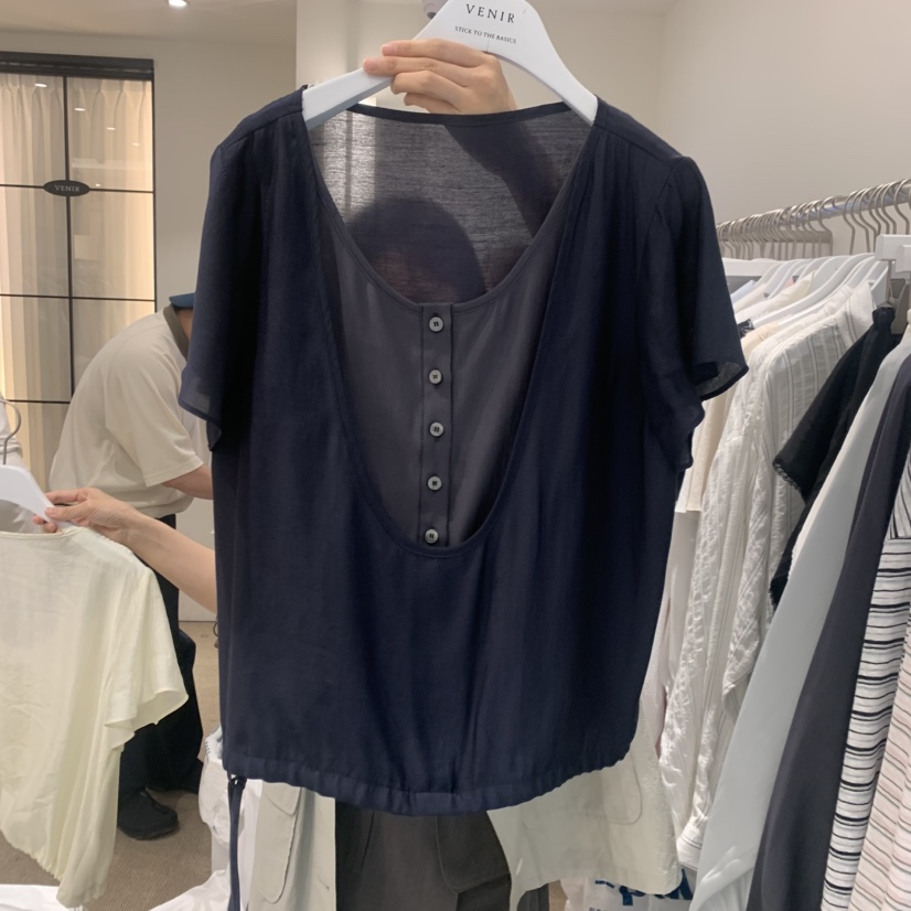 VENIR-a韓國代購女士新款時尚職業熱賣襯衫蕾絲衫假兩件VENIR-a襯衫/蕾絲衫圖色2