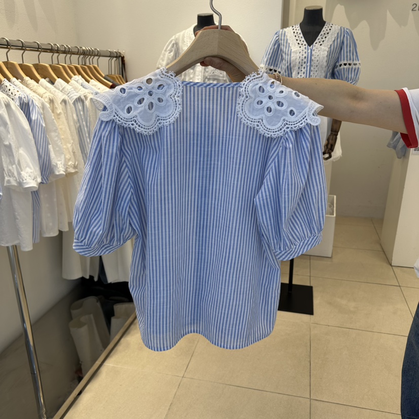 2nd B-S韓國代購女士新品職業26春夏人氣時尚襯衫蕾絲衫2nd B-S襯衫/蕾絲衫