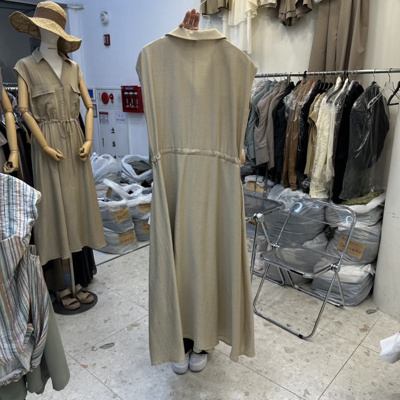 MARIGOLD韓國代購女士新品26春夏職業休閑連衣裙兩個口袋MARIGOLD連衣裙