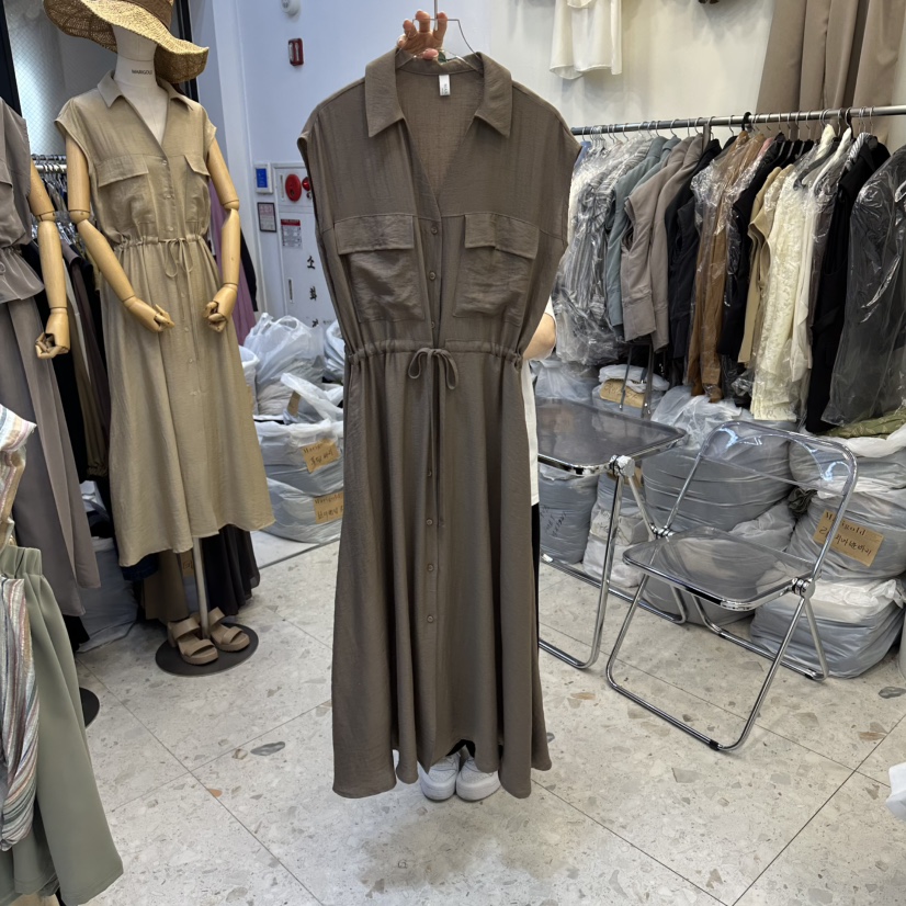 MARIGOLD韓國代購女士新品26春夏職業休閑連衣裙兩個口袋MARIGOLD連衣裙圖色2