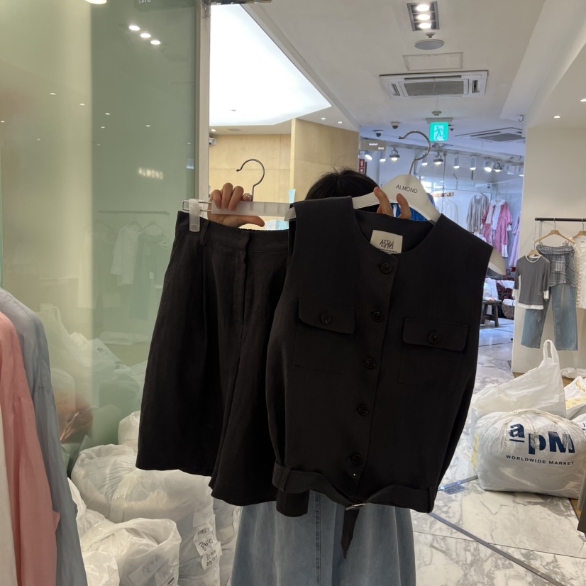 ALMOND韓國東大門直郵女士新款熱賣職業休閑套裝含腰帶套裝ALMOND套裝圖色2