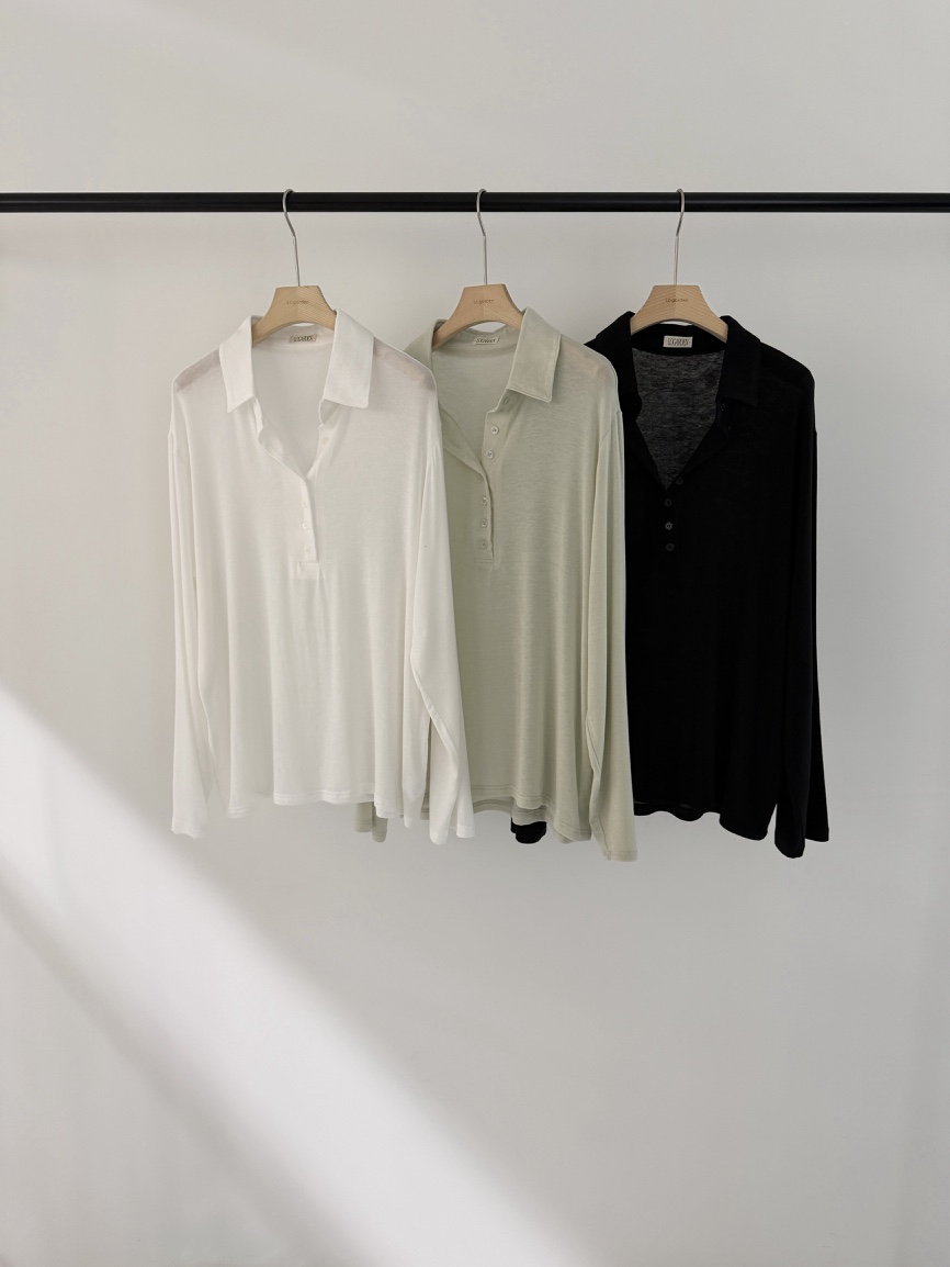 LOGARDEN韓國直郵女士新品職業休閑推薦熱賣時尚26春夏T恤紐扣LO GARDENT恤