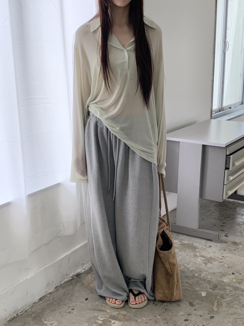 LOGARDEN韓國直郵女士新品職業休閑推薦熱賣時尚26春夏T恤紐扣LO GARDENT恤