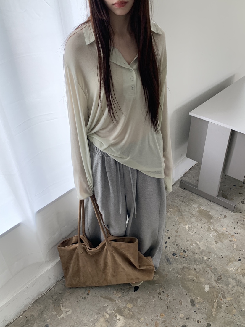 LOGARDEN韓國直郵女士新品職業休閑推薦熱賣時尚26春夏T恤紐扣LO GARDENT恤