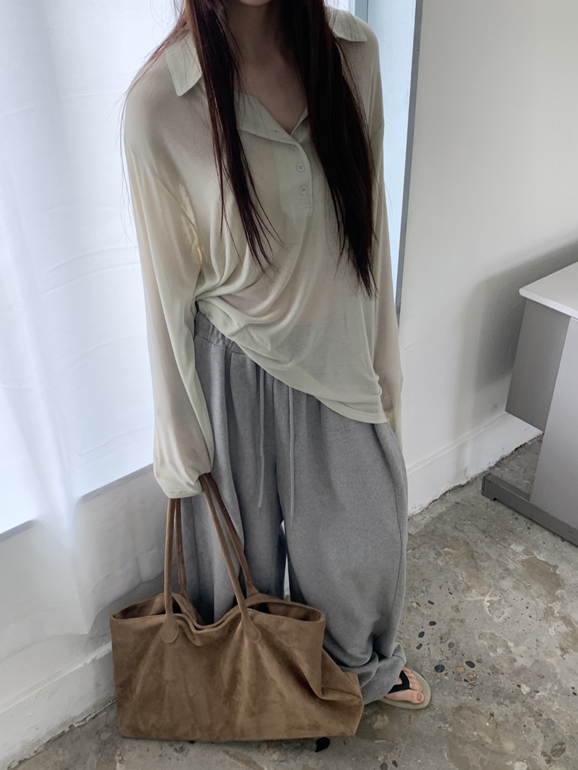 LOGARDEN韓國直郵女士新品職業休閑推薦熱賣時尚26春夏T恤紐扣LO GARDENT恤