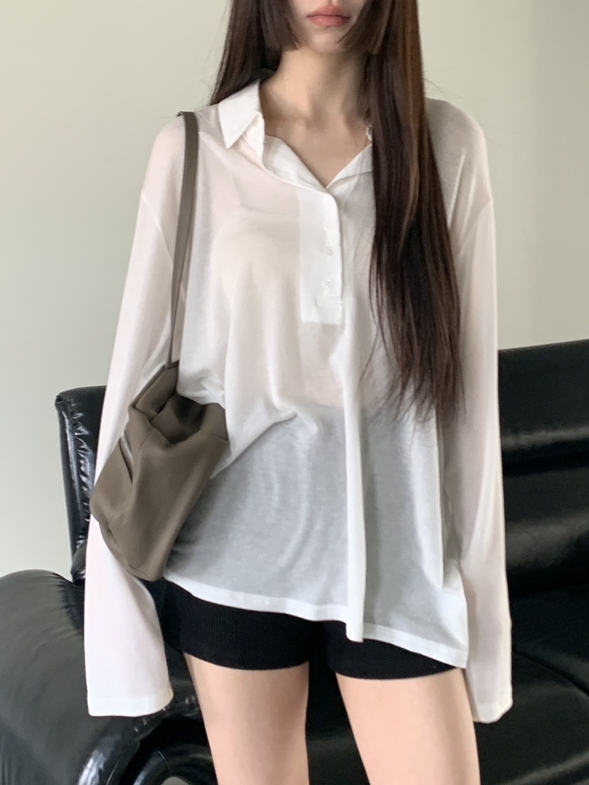 LOGARDEN韓國直郵女士新品職業休閑推薦熱賣時尚26春夏T恤紐扣LO GARDENT恤圖色1