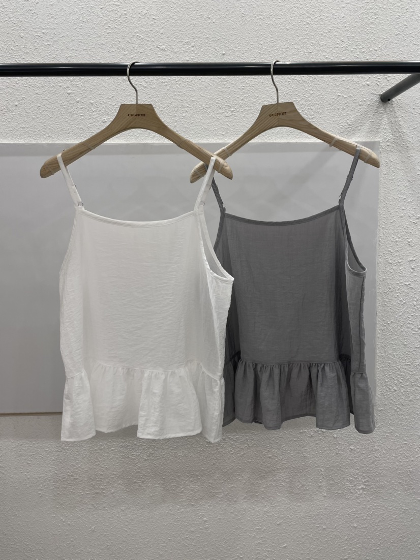 EGGPLANT韓國東大門代購女士新品時尚26春夏吊帶背心荷葉邊EGGPLANT吊帶/背心