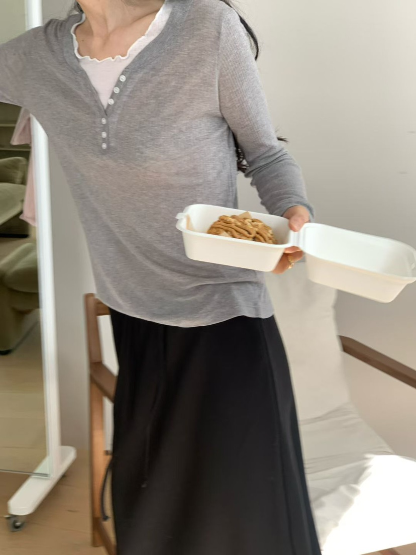 NOTHING韓國東大門直郵女裝新款人氣時尚職業長袖T恤撞色NOTHING長袖T恤