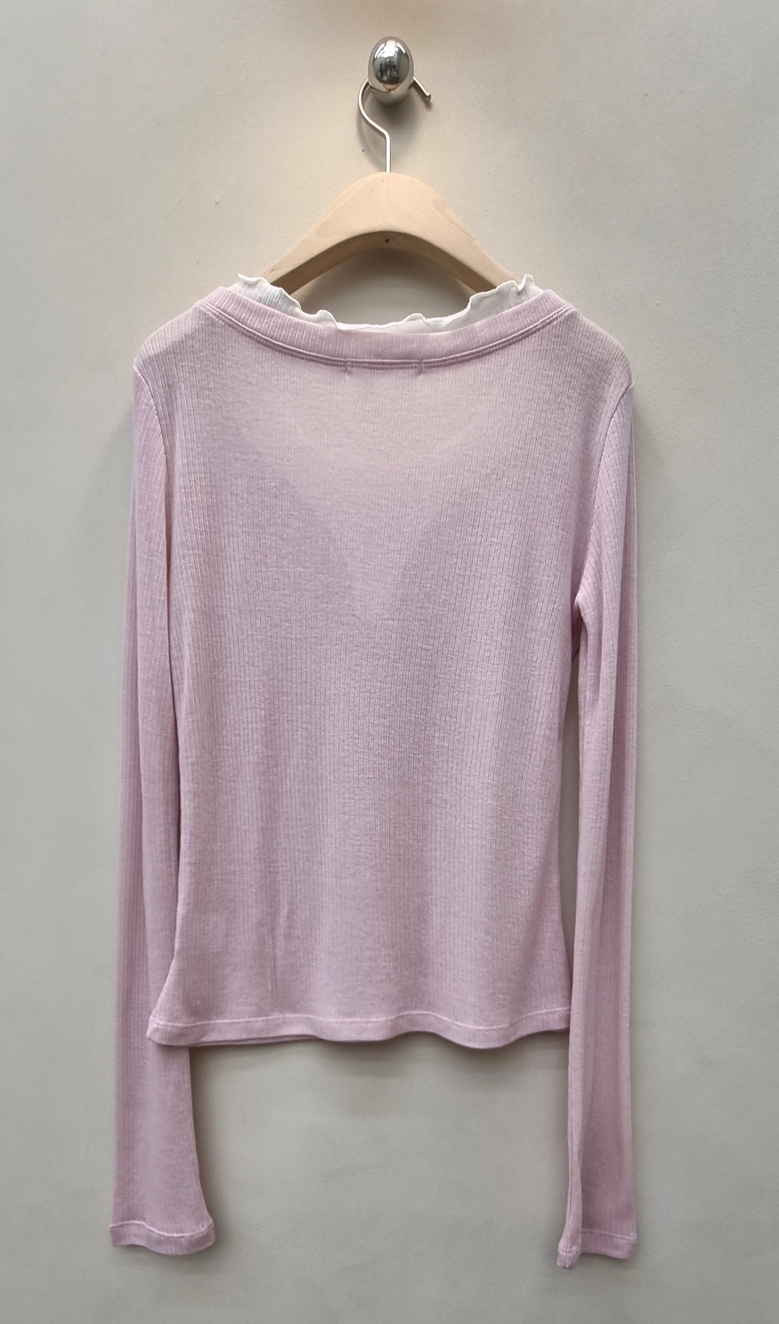 NOTHING韓國東大門直郵女裝新款人氣時尚職業長袖T恤撞色NOTHING長袖T恤