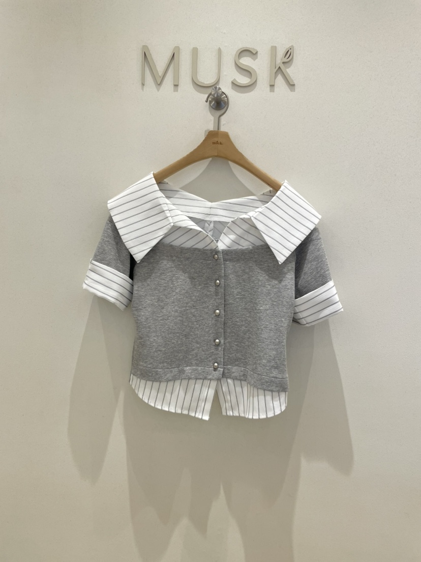 MUSK韓國直郵實拍女裝新款推薦休閑人氣26春夏襯衫蕾絲衫MUSK襯衫/蕾絲衫圖色1