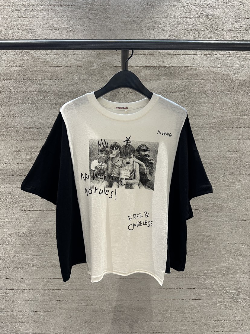 SUGAR CASE韓國東大門代購女士新款人氣時尚26春夏休閑T恤SUGAR CASET恤圖色1