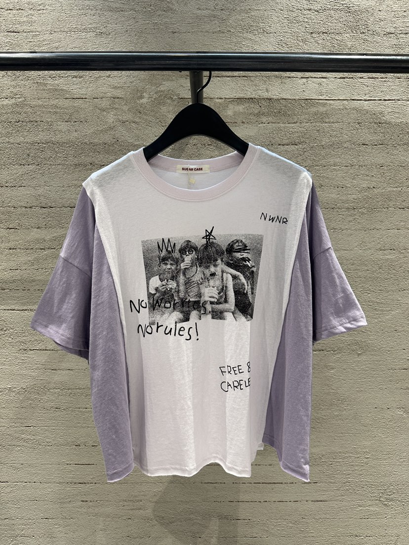 SUGAR CASE韓國東大門代購女士新款人氣時尚26春夏休閑T恤SUGAR CASET恤圖色2