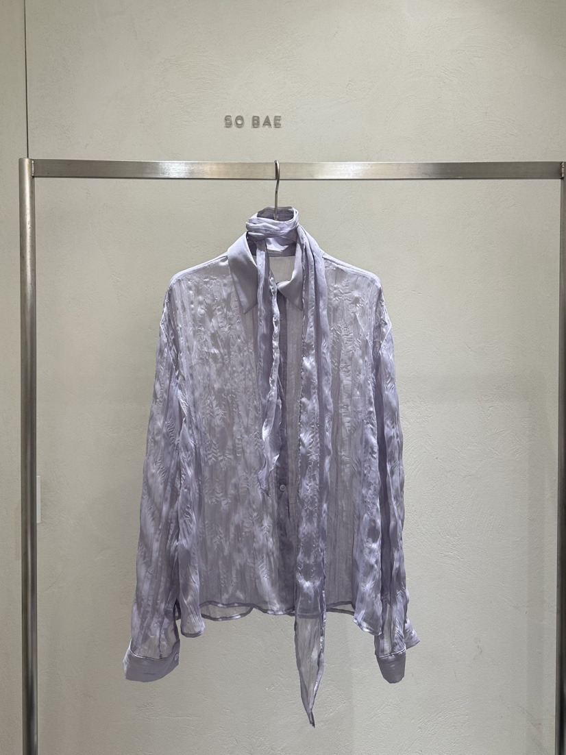 SO BAE韓國直郵實拍女裝新品職業時尚26春夏襯衫蕾絲衫圍巾SO BAE襯衫/蕾絲衫圖色2