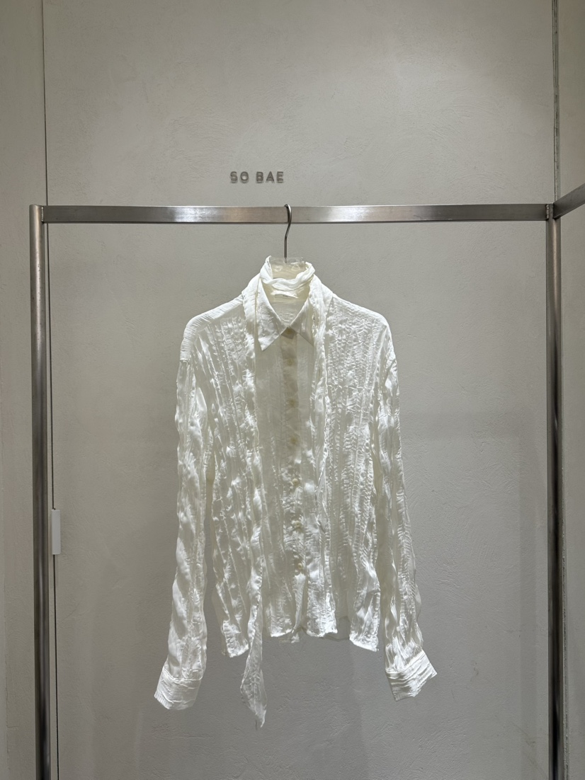 SO BAE韓國直郵實拍女裝新品職業時尚26春夏襯衫蕾絲衫圍巾SO BAE襯衫/蕾絲衫圖色3