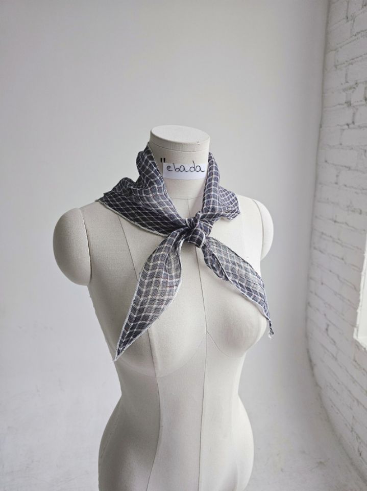 EBADA韓國東大門直郵女士新款26春夏休閑圍巾披肩格紋亞麻EBADA圍巾/披肩圖色5