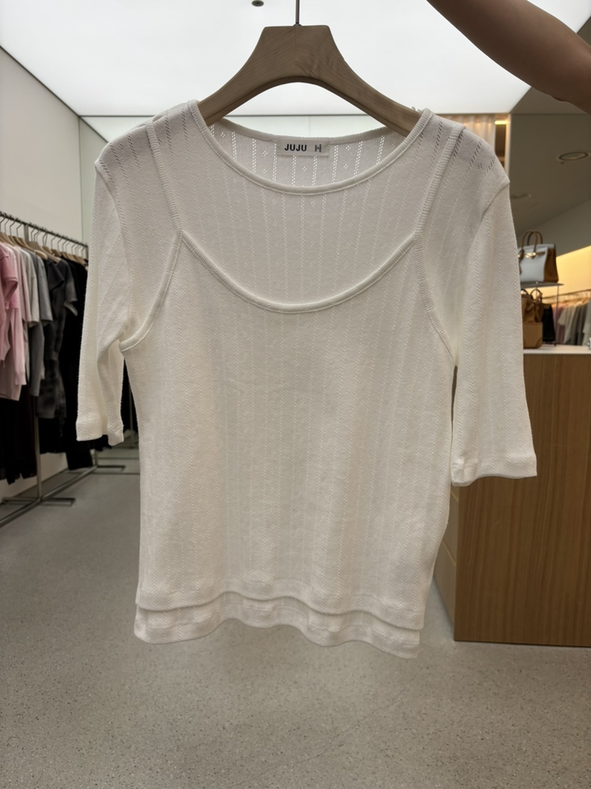 JUJU韓國東大門代購女裝新款26春夏熱賣人氣職業時尚休閑T恤JUJUT恤圖色1