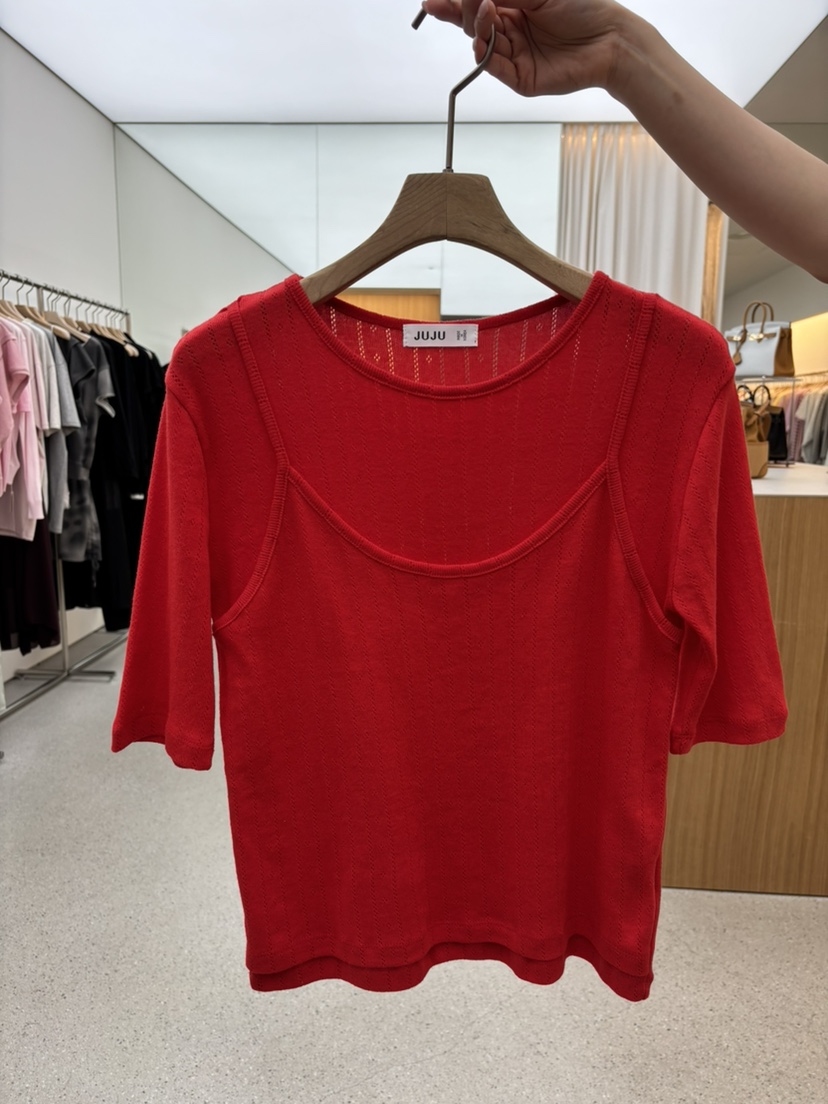JUJU韓國東大門代購女裝新款26春夏熱賣人氣職業時尚休閑T恤JUJUT恤圖色2