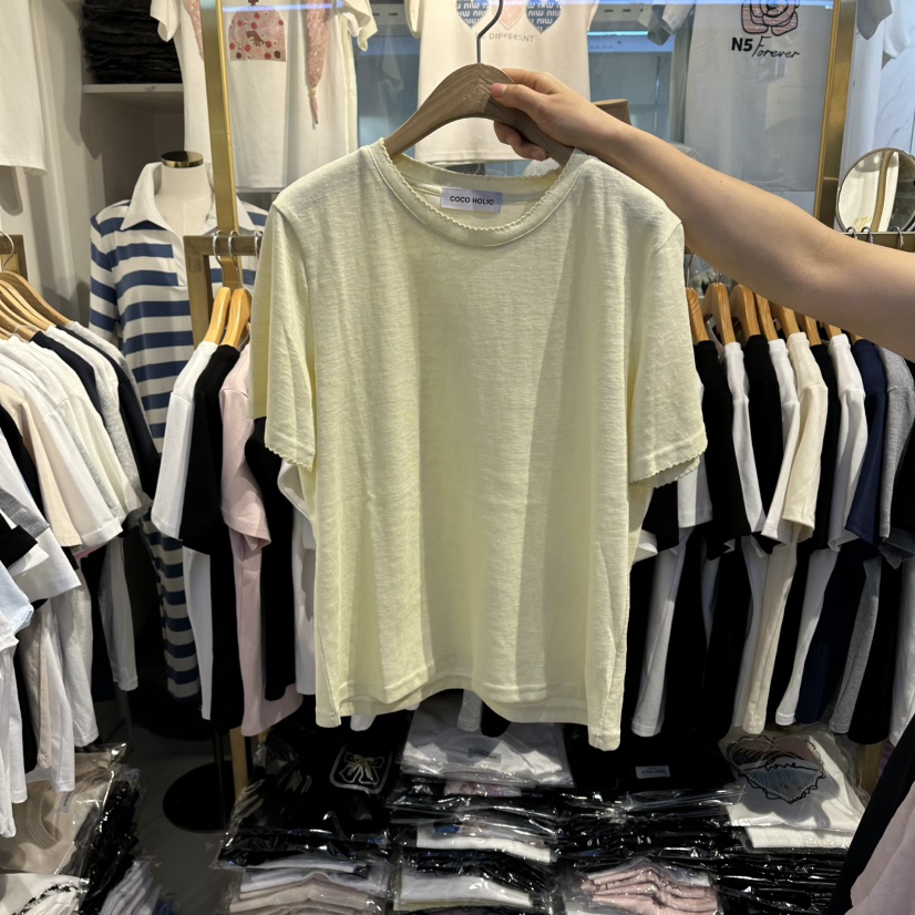 COCO HOLIC韓國直郵實拍女裝新款熱賣休閑26春夏職業T恤COCO HOLICT恤圖色1
