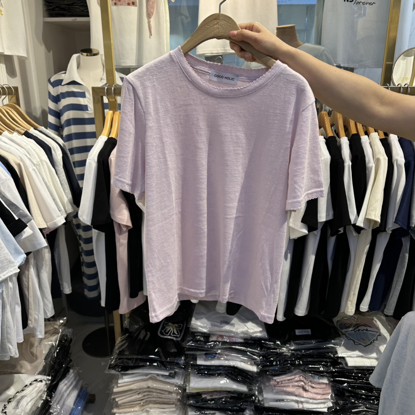 COCO HOLIC韓國直郵實拍女裝新款熱賣休閑26春夏職業T恤COCO HOLICT恤圖色2