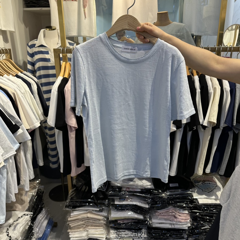 COCO HOLIC韓國直郵實拍女裝新款熱賣休閑26春夏職業T恤COCO HOLICT恤圖色3