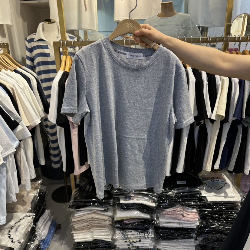 COCO HOLIC韓國直郵實拍女裝新款熱賣休閑26春夏職業T恤COCO HOLICT恤圖色5