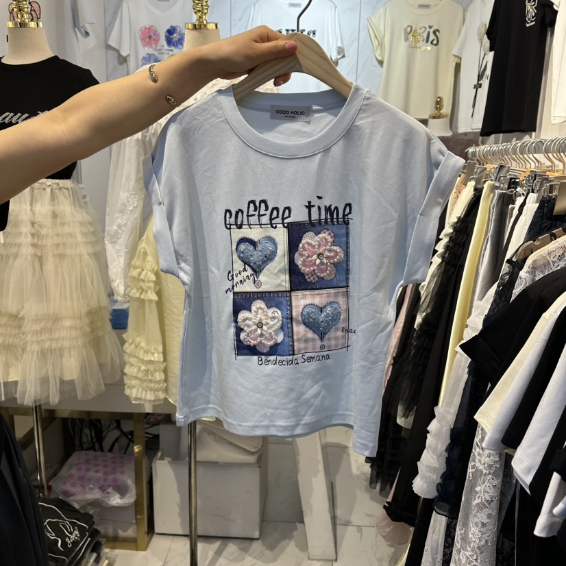 COCO HOLIC韓國直郵女裝新品時尚休閑推薦26春夏人氣T恤COCO HOLICT恤圖色2