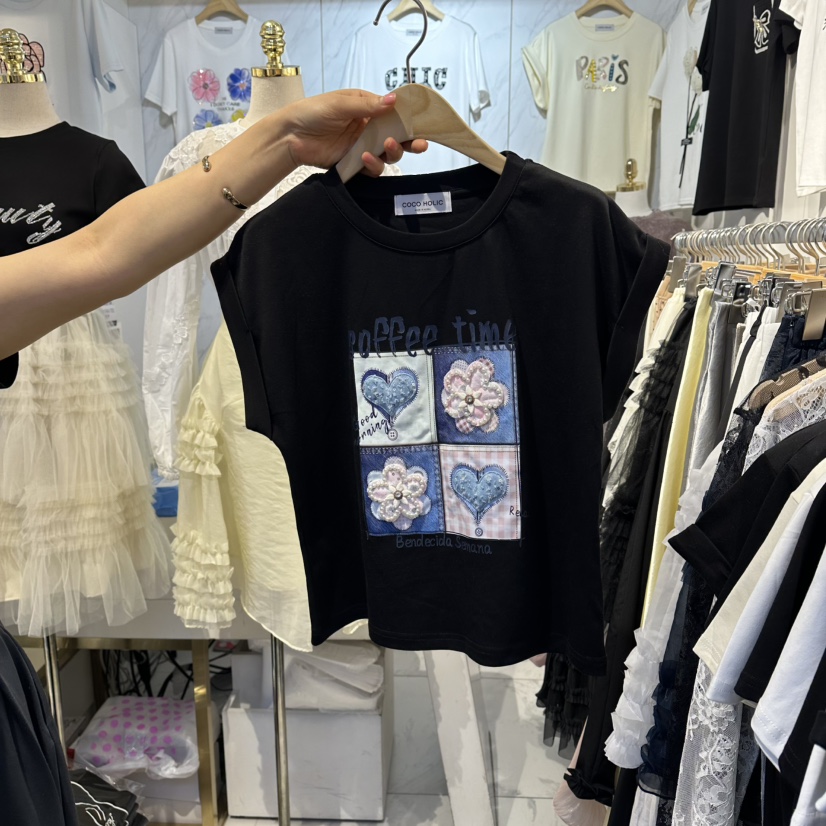 COCO HOLIC韓國直郵女裝新品時尚休閑推薦26春夏人氣T恤COCO HOLICT恤圖色3