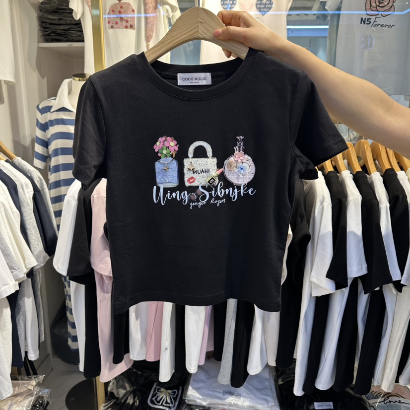 COCO HOLIC韓國直郵女裝新品人氣休閑26春夏熱賣時尚T恤COCO HOLICT恤圖色2