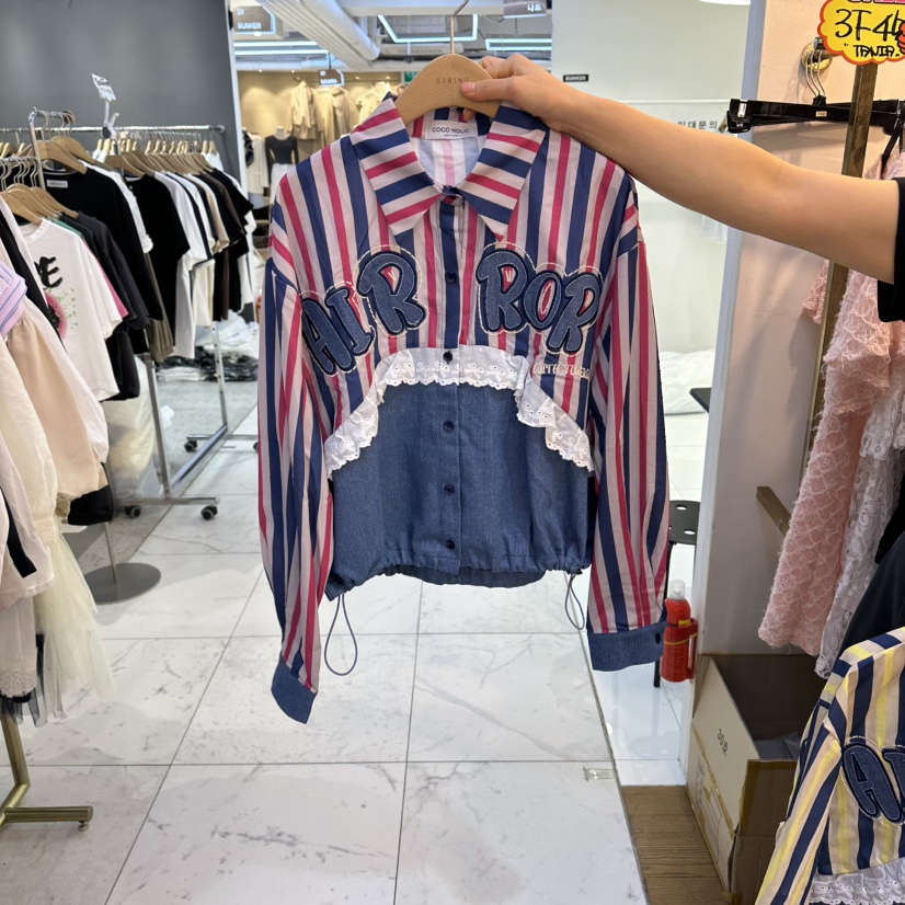 COCO HOLIC韓國直郵實拍女士新品推薦熱賣休閑襯衫蕾絲衫COCO HOLIC襯衫/蕾絲衫圖色1