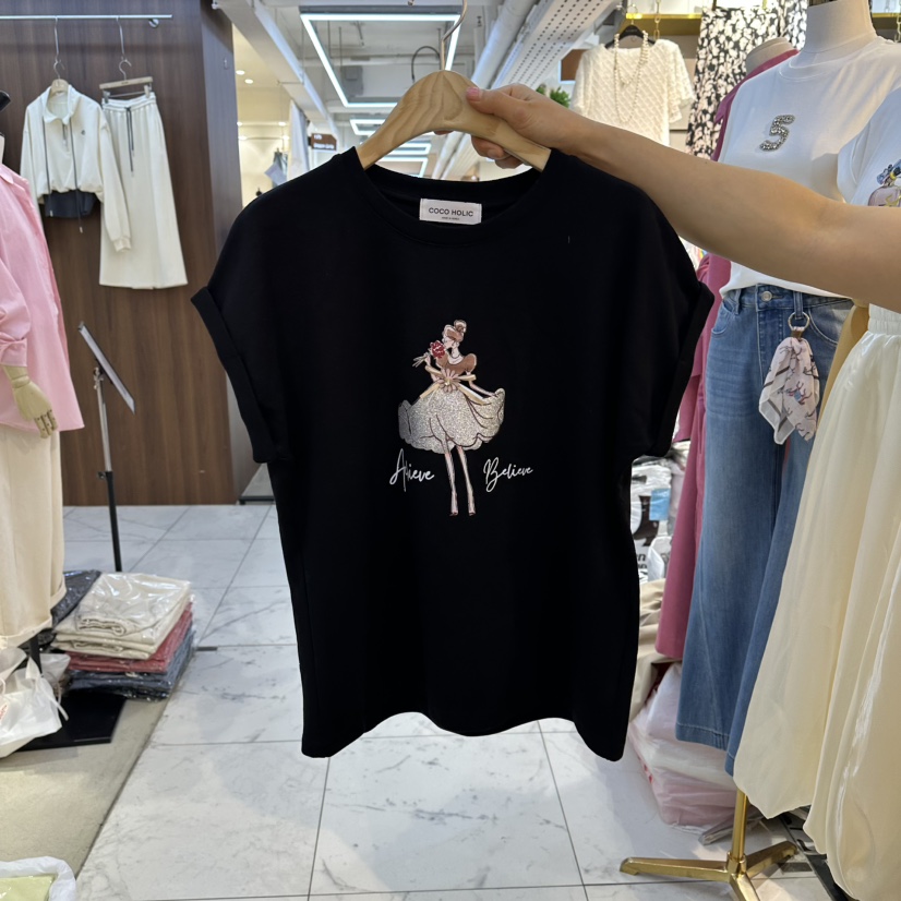 COCO HOLIC韓國直郵女士新款熱賣26春夏推薦休閑人氣T恤COCO HOLICT恤圖色2