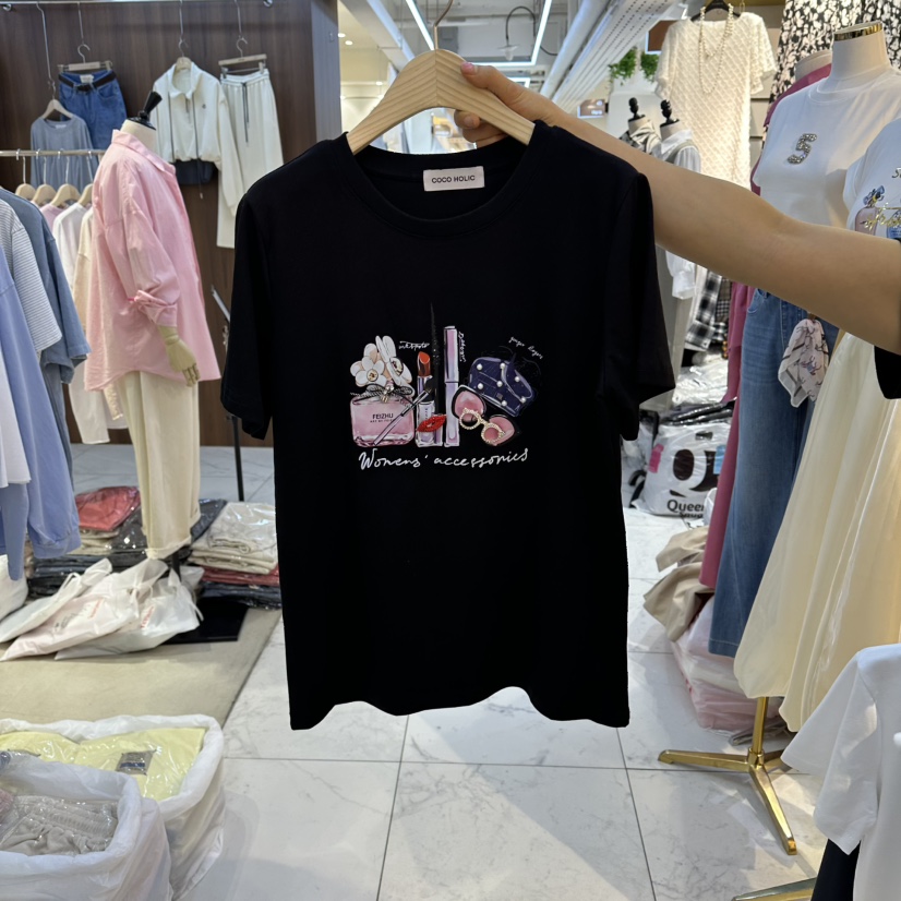 COCO HOLIC韓國直郵女裝新品人氣推薦26春夏職業熱賣T恤COCO HOLICT恤圖色2