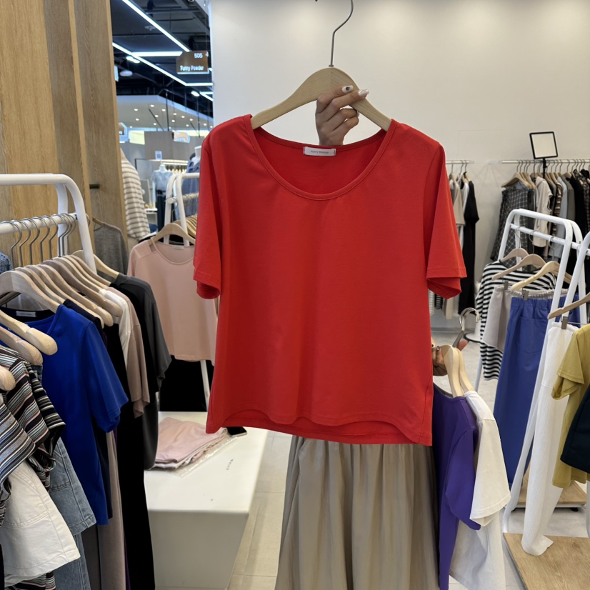 FUNNY POWDER韓國代購女士新款人氣26春夏時尚T恤U領高領THE FUNNYT恤圖色3