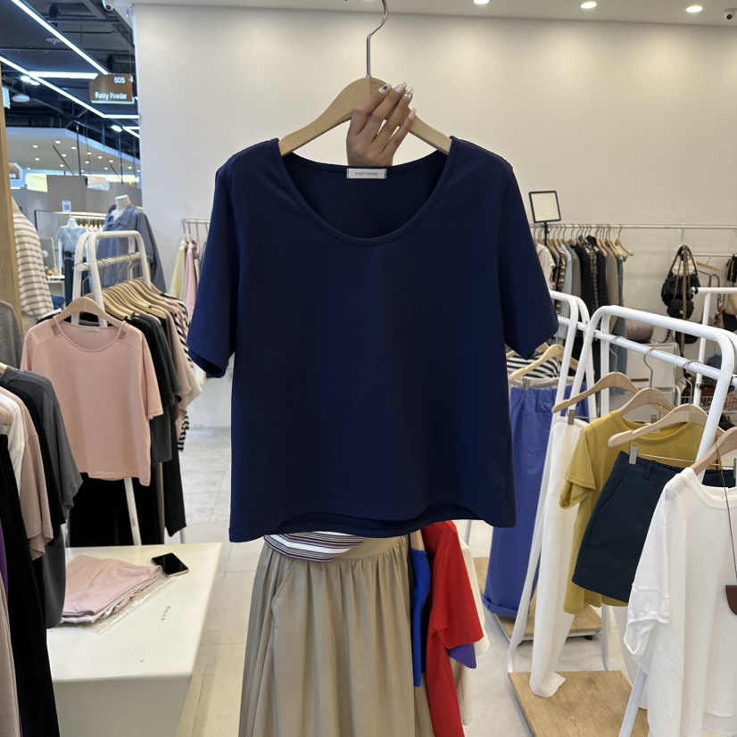 FUNNY POWDER韓國代購女士新款人氣26春夏時尚T恤U領高領THE FUNNYT恤圖色5