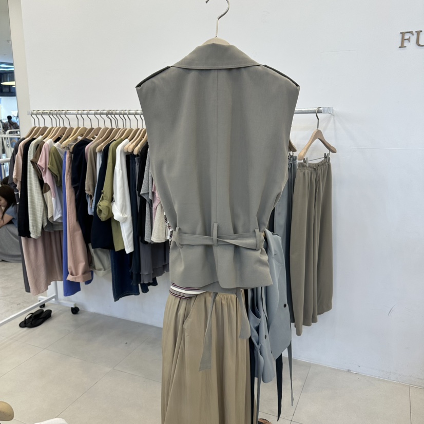 FUNNY POWDER韓國東大門代購女士新款推薦人氣馬甲含腰帶THE FUNNY馬甲