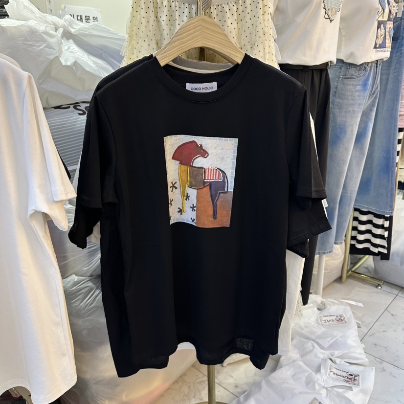 COCO HOLIC韓國直郵實拍女士新款熱賣26春夏休閑時尚T恤COCO HOLICT恤圖色2