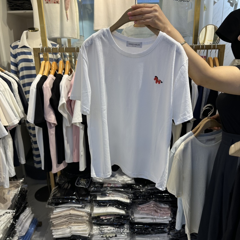 COCO HOLIC韓國直郵實拍女士新款熱賣推薦時尚人氣休閑T恤COCO HOLICT恤圖色1