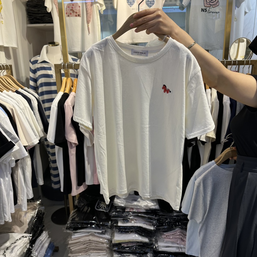 COCO HOLIC韓國直郵實拍女士新款熱賣推薦時尚人氣休閑T恤COCO HOLICT恤圖色4
