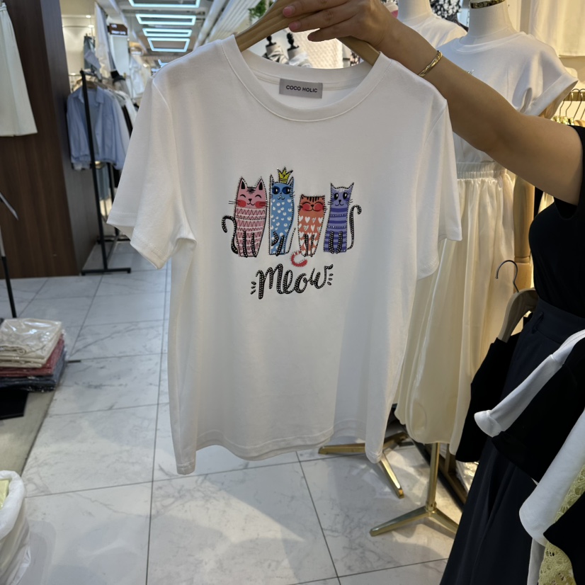 COCO HOLIC韓國東大門代購女裝新款推薦人氣26春夏休閑T恤COCO HOLICT恤圖色1