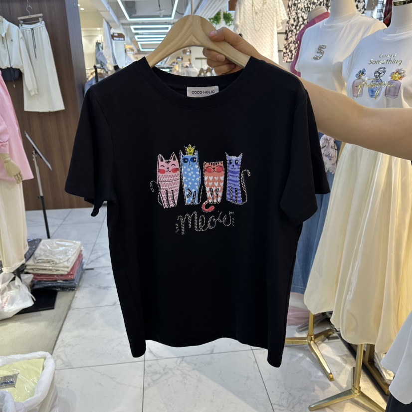 COCO HOLIC韓國東大門代購女裝新款推薦人氣26春夏休閑T恤COCO HOLICT恤圖色2