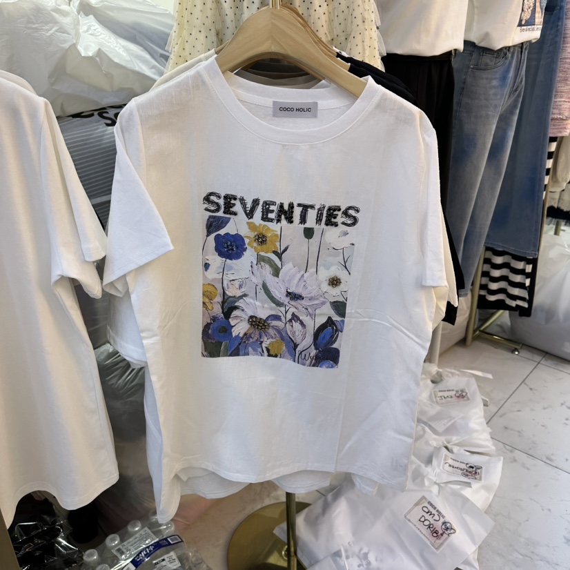 COCO HOLIC韓國東大門直郵女士新品26春夏休閑熱賣人氣T恤COCO HOLICT恤圖色1