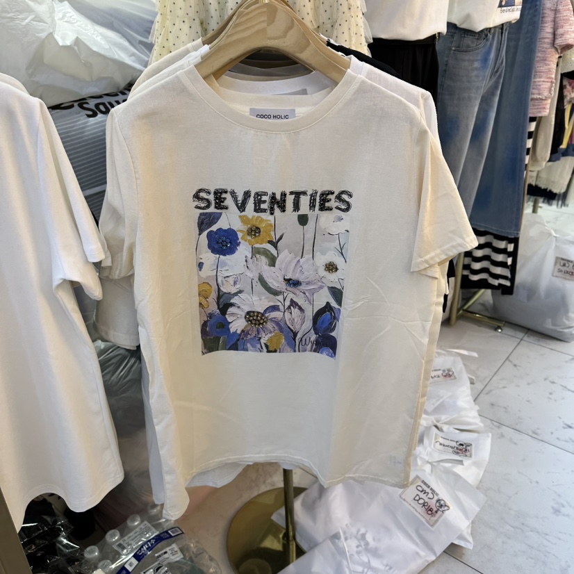 COCO HOLIC韓國東大門直郵女士新品26春夏休閑熱賣人氣T恤COCO HOLICT恤圖色2