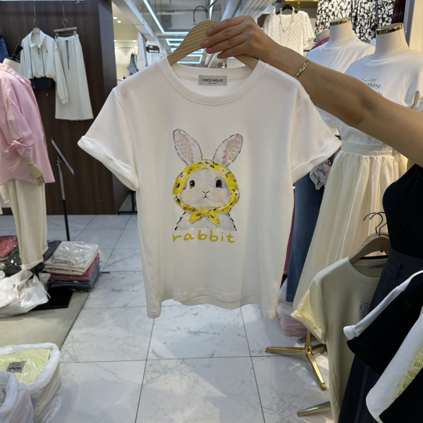 COCO HOLIC韓國代購女士新款職業時尚休閑推薦人氣熱賣T恤COCO HOLICT恤圖色1